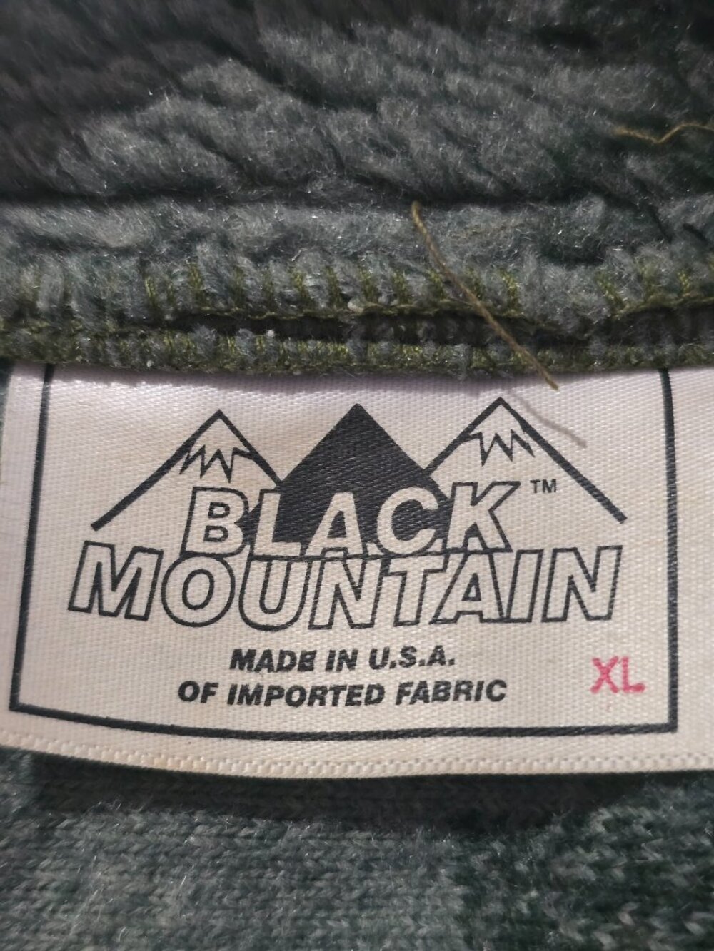 Black Mountain Fleece Jacket XL Pine Tree Print Full Zip Vintage Made in USA - Picture 3 of 7